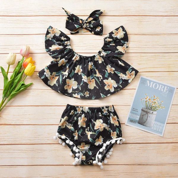 3pcs baby girls clothes outfits toddler baby girls summer off shoulder floral tassel pp pants shorts set infant clothing, White
3pcs baby girls clothes outfits toddler baby girls summer off shoulder floral tassel pp pants shorts set infant clothing, White