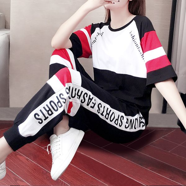 loose sportswear summer new short-sleeved pants two-piece suit slim print t-shirt suit fashion elegant women's clothing, White;red
loose sportswear summer new short-sleeved pants two-piece suit slim print t-shirt suit fashion elegant women's clothing, White;red