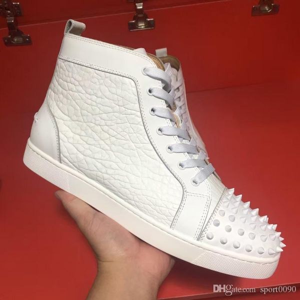 2020 young man woman fashion high-matte leather rivet hip-hop shoes outdoor trainer casual shoelace box, Black
2020 young man woman fashion high-matte leather rivet hip-hop shoes outdoor trainer casual shoelace box, Black
