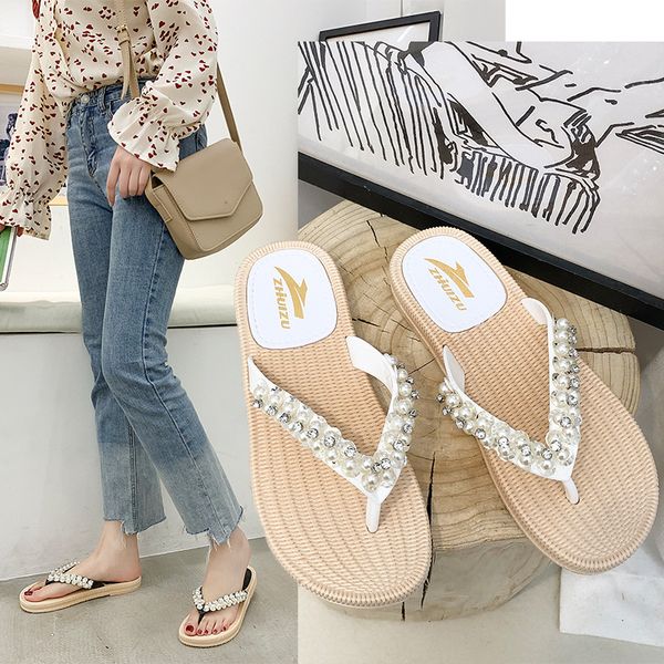 crystal string bead outside elegant shallow women slippers summer rivet beach sweet flat flip flops solid soft shoes, Black
crystal string bead outside elegant shallow women slippers summer rivet beach sweet flat flip flops solid soft shoes, Black