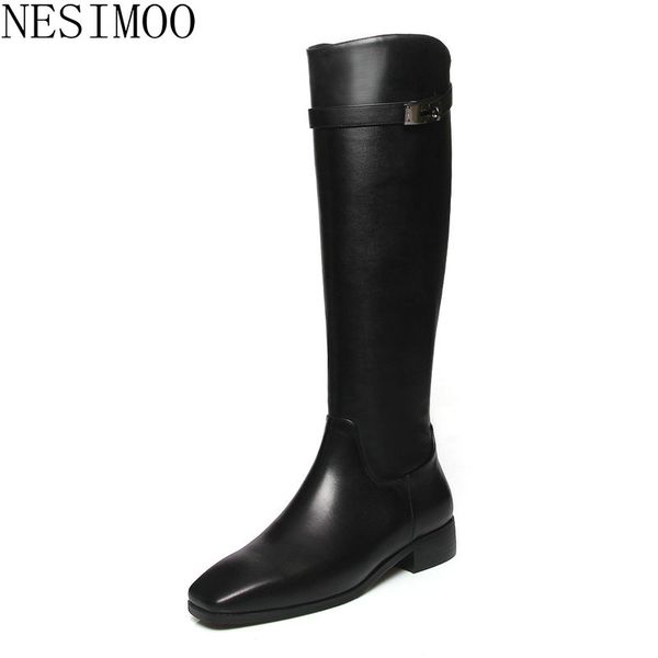 nesimoo 2019 fashion women boots square toe genuine leather square low heel zipper black basic all match ladies shoes size 34-43
nesimoo 2019 fashion women boots square toe genuine leather square low heel zipper black basic all match ladies shoes size 34-43