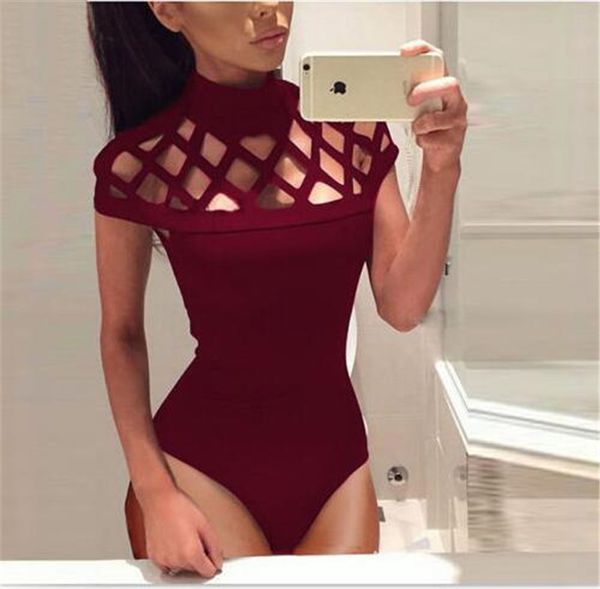 womens rompers fashion deep high neck hollow out solid color slim bodysuit fashion womens rompers, Black;white
womens rompers fashion deep high neck hollow out solid color slim bodysuit fashion womens rompers, Black;white