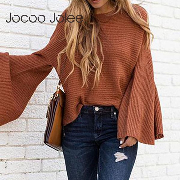jocoo jolee women autumn casual flare sleeve o neck knitted sweater solid vintage pullover female loose sweater jumper 2019 new, White;black
jocoo jolee women autumn casual flare sleeve o neck knitted sweater solid vintage pullover female loose sweater jumper 2019 new, White;black