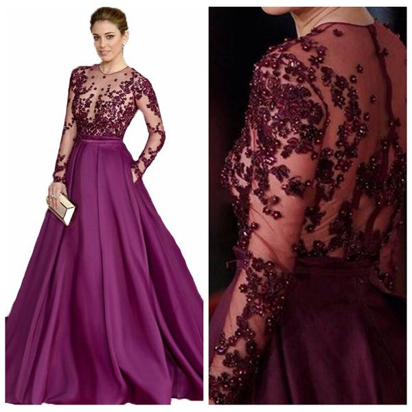 2019 sheer long sleeves prom bead celebrity dresses evening gowns satin formal dress sequins vintage arabic vestidos de soiree, Black
2019 sheer long sleeves prom bead celebrity dresses evening gowns satin formal dress sequins vintage arabic vestidos de soiree, Black