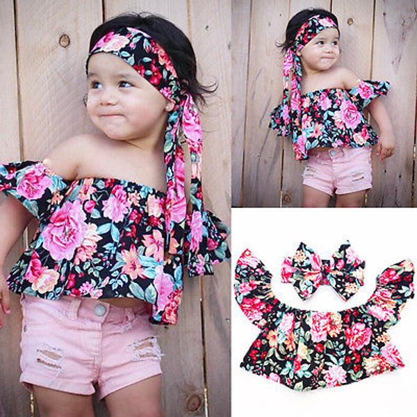emmababy 1-6y newborn kids baby girls clothes set off shoulder floral +headband 2pcs outfits children summer outfits, White
emmababy 1-6y newborn kids baby girls clothes set off shoulder floral +headband 2pcs outfits children summer outfits, White