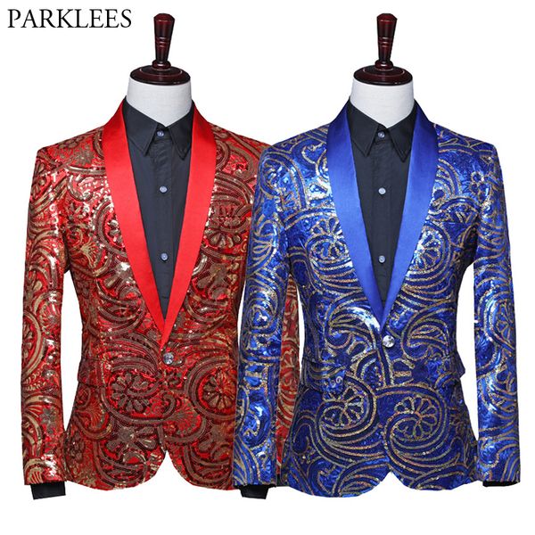 shiny gold glitter men blazer floral sequin blazers men shawl collar diamond button mens tuxedo wedding stage clothes for singer, White;black
shiny gold glitter men blazer floral sequin blazers men shawl collar diamond button mens tuxedo wedding stage clothes for singer, White;black