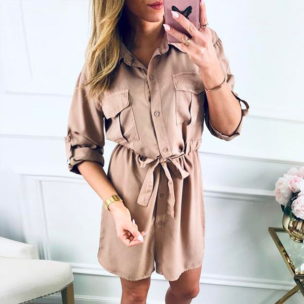 2019 ladies commute casual shirt dress summer long sleeve turn down collar single breasted solid women dresses vestidos, Black;brown
2019 ladies commute casual shirt dress summer long sleeve turn down collar single breasted solid women dresses vestidos, Black;brown