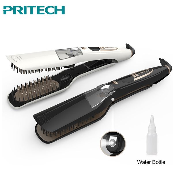 pritech professional steam hair straightener comb brush flat iron ceramic hair iron steampod straightener styling tools, Black
pritech professional steam hair straightener comb brush flat iron ceramic hair iron steampod straightener styling tools, Black