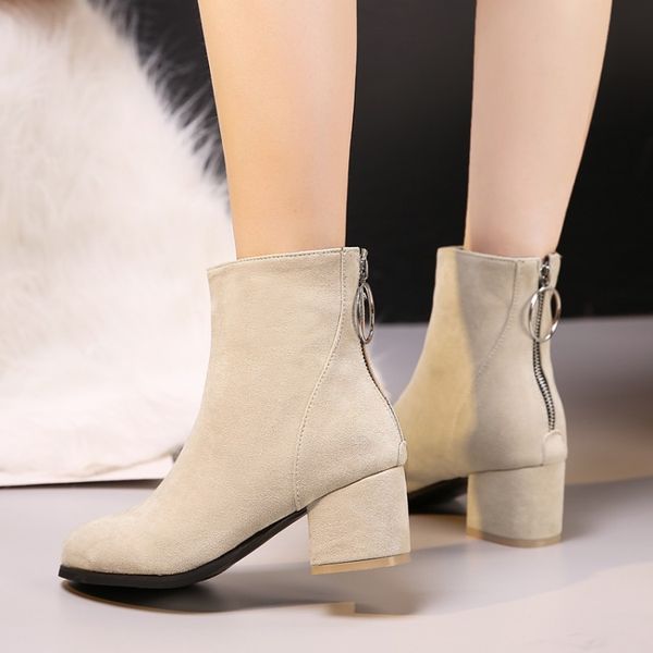 boots women's short tube ankle boots high thick with round head zipper stretch scrub autumn and winter stovepipe shoes, Black
boots women's short tube ankle boots high thick with round head zipper stretch scrub autumn and winter stovepipe shoes, Black