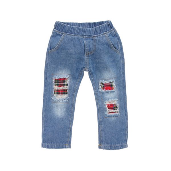 kids pant autumn boy girl denim pant patchwork plaid hole design loose denim long pants, Blue
kids pant autumn boy girl denim pant patchwork plaid hole design loose denim long pants, Blue
