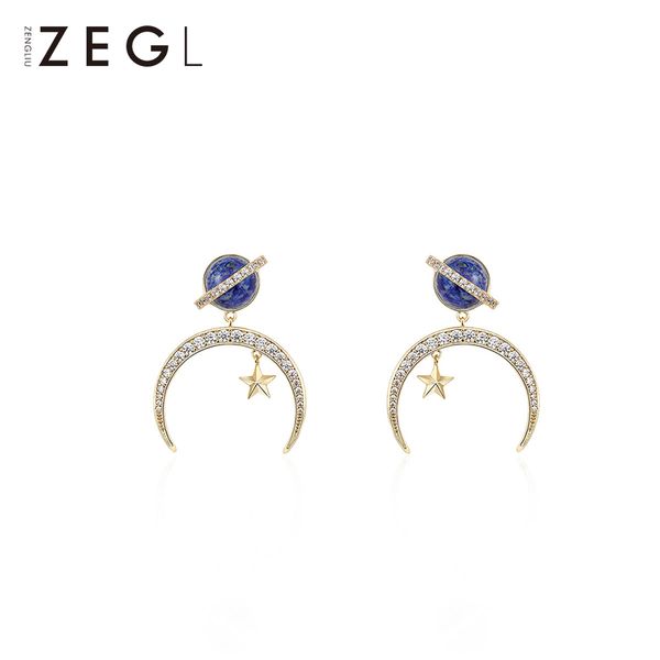 zegl star earrings female fashion temperament star earrings crescent stars moon pendant, Silver
zegl star earrings female fashion temperament star earrings crescent stars moon pendant, Silver