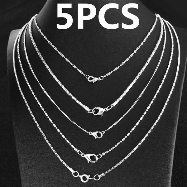 black friday 5pcs silver color chain necklace set with lobster clasps fit men women pendant 40cm-50cm diy jewelry christmas gift
black friday 5pcs silver color chain necklace set with lobster clasps fit men women pendant 40cm-50cm diy jewelry christmas gift