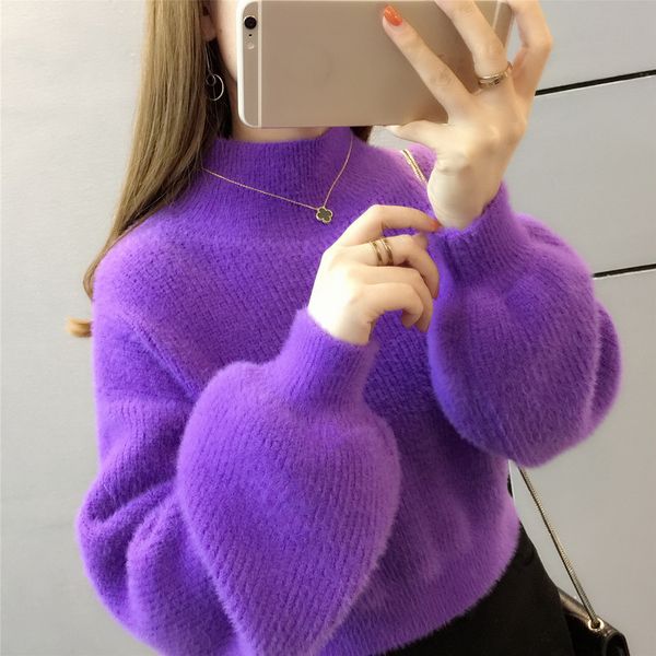 2019 new fashion fluffy women cashmere sweater women o-neck pure color mink cashmere sweater knitted pullovers female winter top, White;black
2019 new fashion fluffy women cashmere sweater women o-neck pure color mink cashmere sweater knitted pullovers female winter top, White;black