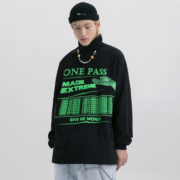 high street tide brand high collar sweatshirt men and women couple profile loose shoulder personality print top, Black
high street tide brand high collar sweatshirt men and women couple profile loose shoulder personality print top, Black