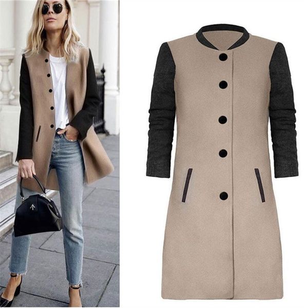 winter coats women 2018 women vintage long coat fashion korean style wool coat pockets patchwork, Black
winter coats women 2018 women vintage long coat fashion korean style wool coat pockets patchwork, Black