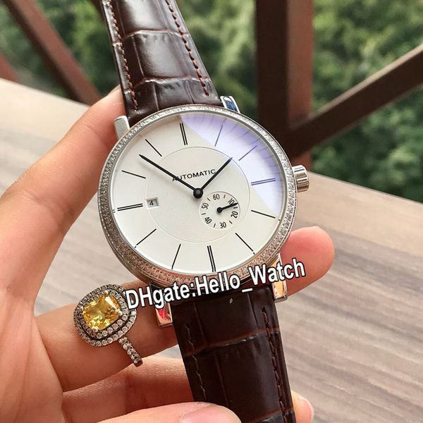 new altiplano 9 o'clock date steel caes g0a39138 miyota 8215 automatic mens watch white dial diamond bezel leather strap watches hello, Slivery;brown
new altiplano 9 o'clock date steel caes g0a39138 miyota 8215 automatic mens watch white dial diamond bezel leather strap watches hello, Slivery;brown
