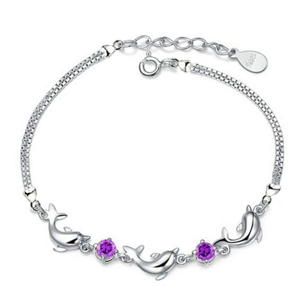2020 new design natural crystal silver -color bracelets dolphin chains bangles for women purple white charm bracelet gifts, Golden;silver
2020 new design natural crystal silver -color bracelets dolphin chains bangles for women purple white charm bracelet gifts, Golden;silver