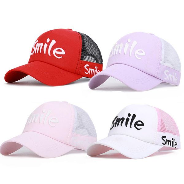 summer peaked cap smile letter printed mesh baseball hat children outdoor headwear with adjustable back closure sun protection
summer peaked cap smile letter printed mesh baseball hat children outdoor headwear with adjustable back closure sun protection