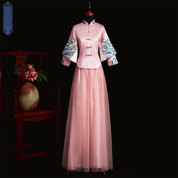print flower pink cheongsam women weeding dress patchwork chinese style qipao oriental ancient full length tang suit clothing, Red
print flower pink cheongsam women weeding dress patchwork chinese style qipao oriental ancient full length tang suit clothing, Red