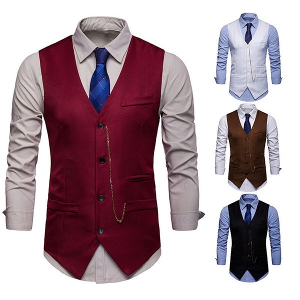 heflashor men's formal business suit vest casual slim vests men solid single buttons vests spring autumn male tuxedo waistcoat, Black;white
heflashor men's formal business suit vest casual slim vests men solid single buttons vests spring autumn male tuxedo waistcoat, Black;white