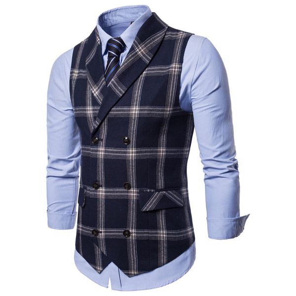 new double breasted plaid suit vest men's casual western vest dress vests for men waistcoat gilet 3 colors, Black;white
new double breasted plaid suit vest men's casual western vest dress vests for men waistcoat gilet 3 colors, Black;white