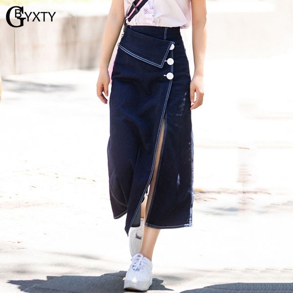 gbyxty fashion long denim skirt streetwear irregular split high waist maxi denim skirt women button a-line jean za1488, Black
gbyxty fashion long denim skirt streetwear irregular split high waist maxi denim skirt women button a-line jean za1488, Black