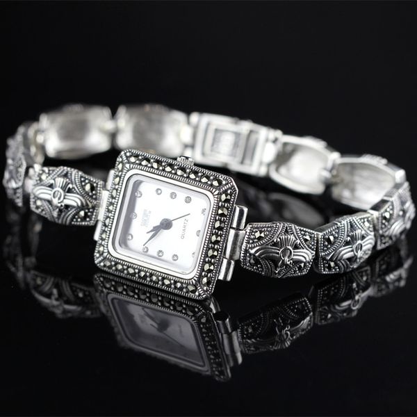 vintage thai silver products new arrival thailand authentic s925 sterling silver personality only beauty retro watch bracelet, Golden;silver
vintage thai silver products new arrival thailand authentic s925 sterling silver personality only beauty retro watch bracelet, Golden;silver