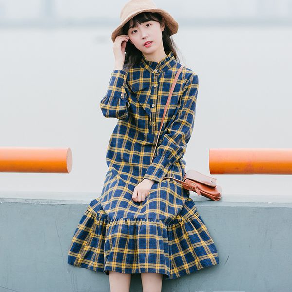 women cotton and linen dress 2020 spring summer female fashion vintage plaid elegant a-line dress long sleeve casual dress, Black;gray
women cotton and linen dress 2020 spring summer female fashion vintage plaid elegant a-line dress long sleeve casual dress, Black;gray