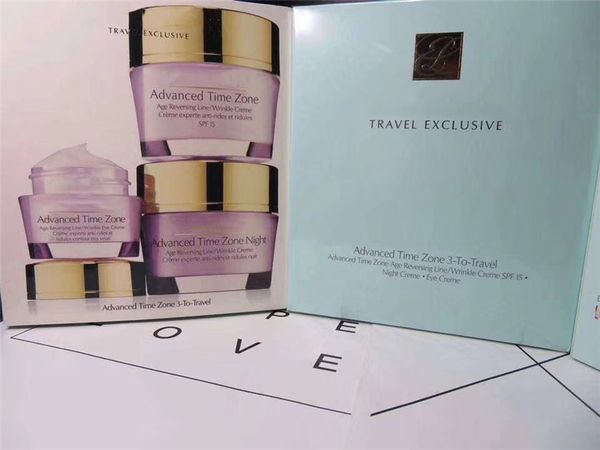 famous brand travel exclusive advanced time zone day + night + eye cream face skin care creams 3 piece set, White