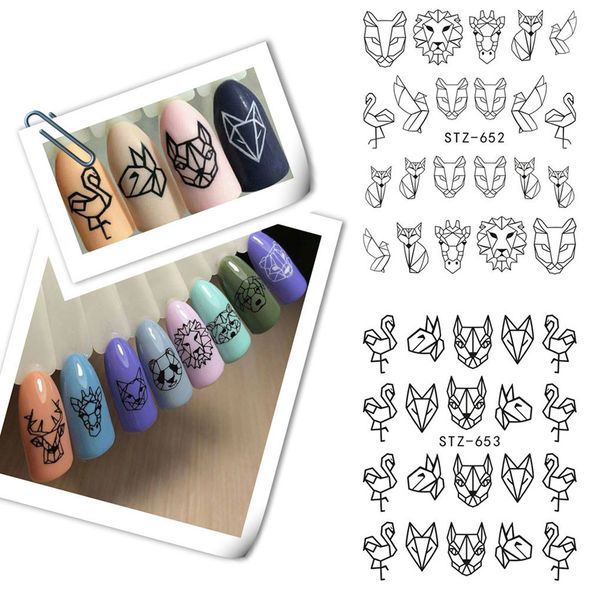 new arrival cartoon animal line drawing nail stickers diy fake full nail tip decals beauty art tools, Black
new arrival cartoon animal line drawing nail stickers diy fake full nail tip decals beauty art tools, Black
