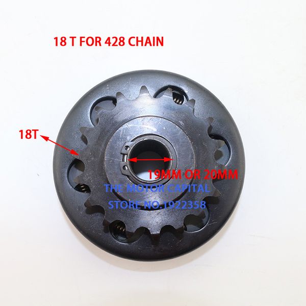 18 tooth 20mm or 19mm 428 chain go kart centrifugal clutches for go kart clutch 168 engine
18 tooth 20mm or 19mm 428 chain go kart centrifugal clutches for go kart clutch 168 engine