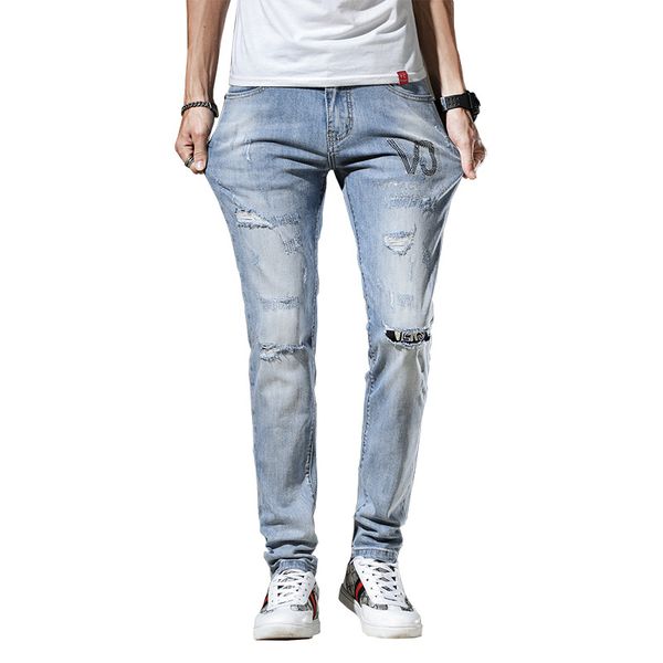 crime designer mens medusa mens jeans elastic fit small feet elastic light color youth brand, Blue
crime designer mens medusa mens jeans elastic fit small feet elastic light color youth brand, Blue