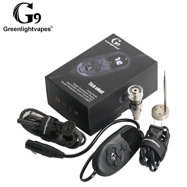 

Original Greenlightvapes G9 Tick eNail Portable Temp Control Hybrid Ti/Quartz Dish Carb Cap Dab Rig E Nail Wax Concentrate Oil Vaporizer Kit