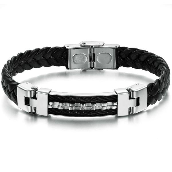 fashion leather bracelet for men black braid multilayer rope chain clasp male jewelry gifts titanium steel
fashion leather bracelet for men black braid multilayer rope chain clasp male jewelry gifts titanium steel