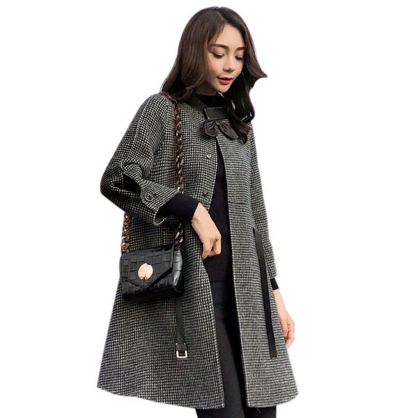 woolen coat women's long section spring and autumn korean version of the a version of the cloak houndstooth woolen coat al709, Black
woolen coat women's long section spring and autumn korean version of the a version of the cloak houndstooth woolen coat al709, Black