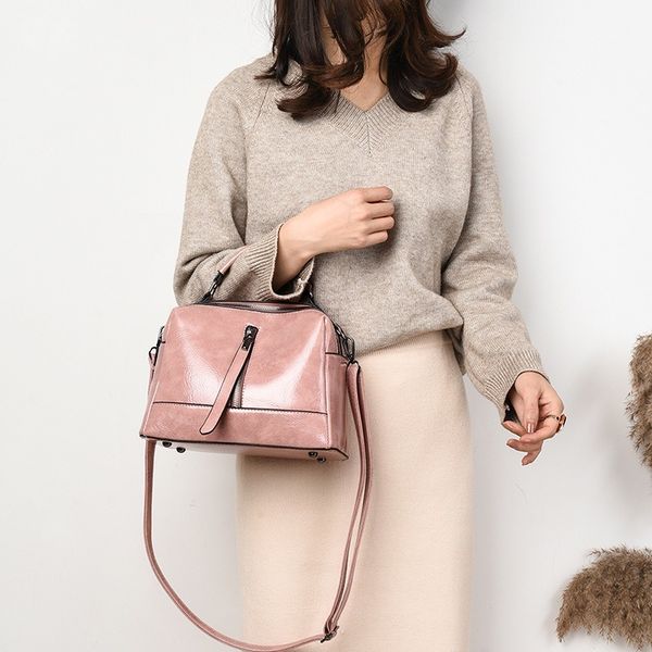 2020 new ladies shoulder bag fashion texture korean version retro wild pu ladies shoulder tote bag