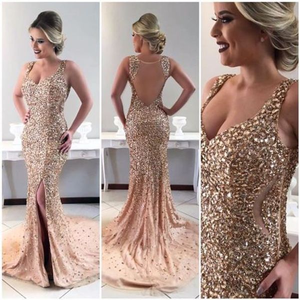 2019 Split Crystal Beading Tulle Mermaid sleeveless prom dress special occasion formal party trumpet evening gowns
2019 Split Crystal Beading Tulle Mermaid sleeveless prom dress special occasion formal party trumpet evening gowns