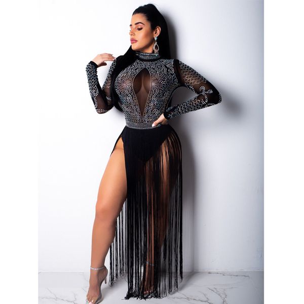 womens clothing explosion models cross-border foreign trade transparent stand-collar tassel rhinestone dress set, White;black
womens clothing explosion models cross-border foreign trade transparent stand-collar tassel rhinestone dress set, White;black