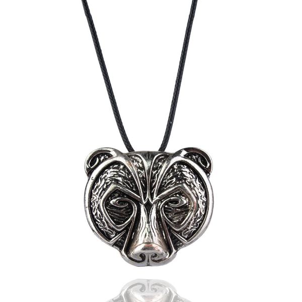bear head amulet pendant necklace norse viking necklace talisman jewelry, Silver
bear head amulet pendant necklace norse viking necklace talisman jewelry, Silver