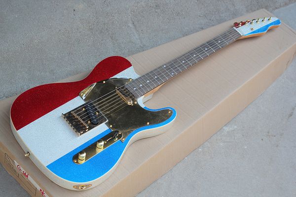 factory custom red blue silver electric guitar with shining body,rosewood fretboard,gold hardware,can be customized
factory custom red blue silver electric guitar with shining body,rosewood fretboard,gold hardware,can be customized