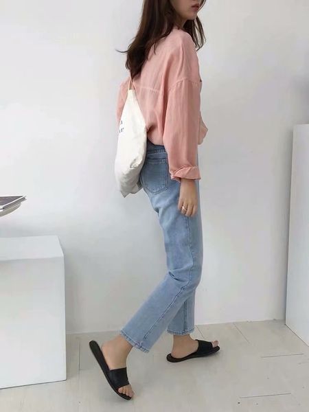 the new 2019 high-waisted nine-point straight tube jeans look slimmer and oversize jeans look slimmer in every way, Blue
the new 2019 high-waisted nine-point straight tube jeans look slimmer and oversize jeans look slimmer in every way, Blue