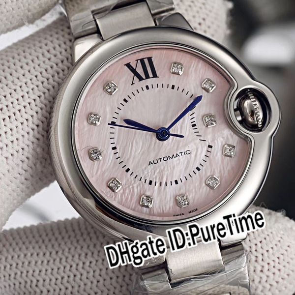 twf 33mm we902075 japan nh05 automatic ladies womens watch steel case pink mop dial diamond markers stainless steel bracelet puretime g07d4, Slivery;brown
twf 33mm we902075 japan nh05 automatic ladies womens watch steel case pink mop dial diamond markers stainless steel bracelet puretime g07d4, Slivery;brown