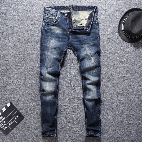italian vintage style fashion men jeans retro blue wash slim fit ripped jeans men patch designer streetwear hip hop
italian vintage style fashion men jeans retro blue wash slim fit ripped jeans men patch designer streetwear hip hop
