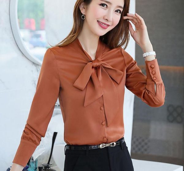 2019 woman chiffon shirt in spring and autumn with new style long sleeve bowknot, White
2019 woman chiffon shirt in spring and autumn with new style long sleeve bowknot, White