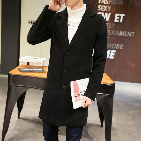 new men's fashion boutique pure color trench jacket leisure wool blends dust coats high-grade business woolen clothes big size, Black;brown
new men's fashion boutique pure color trench jacket leisure wool blends dust coats high-grade business woolen clothes big size, Black;brown