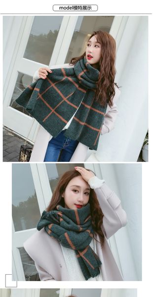 plaid woollen scarf female autumn and winter double-sided thickened japanese soft sister students korean version versatile matching lovers, Blue;gray
plaid woollen scarf female autumn and winter double-sided thickened japanese soft sister students korean version versatile matching lovers, Blue;gray