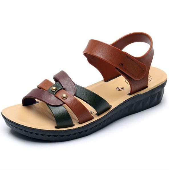 women's flats sandals leather classic hook loop shoes woman non slip soft sole comfortable ladies sandals summer mother footwear, Black
women's flats sandals leather classic hook loop shoes woman non slip soft sole comfortable ladies sandals summer mother footwear, Black