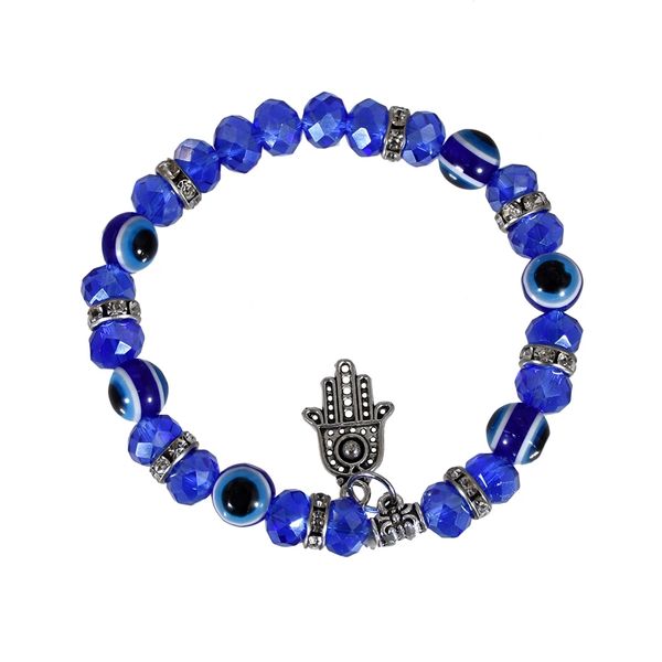 2 style cool eye-shaped blue beaded bracelet adjustable with lucky hand pendant bangle for women, Black
2 style cool eye-shaped blue beaded bracelet adjustable with lucky hand pendant bangle for women, Black