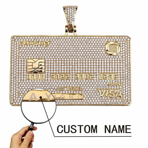 18k gold plated visa credit card pendant necklace micro paved cubic zircon with stainless steel rope chain, Silver
18k gold plated visa credit card pendant necklace micro paved cubic zircon with stainless steel rope chain, Silver