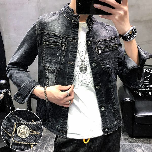 denim jacket men spring autumn hip hop hole cowboy male streetwear slim fit, Black;brown
denim jacket men spring autumn hip hop hole cowboy male streetwear slim fit, Black;brown